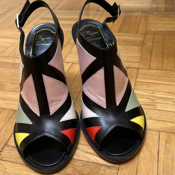 Roger Viver Bauhaus skyscraper high heels sandals, 36 1/2 - Picture 3 of 16